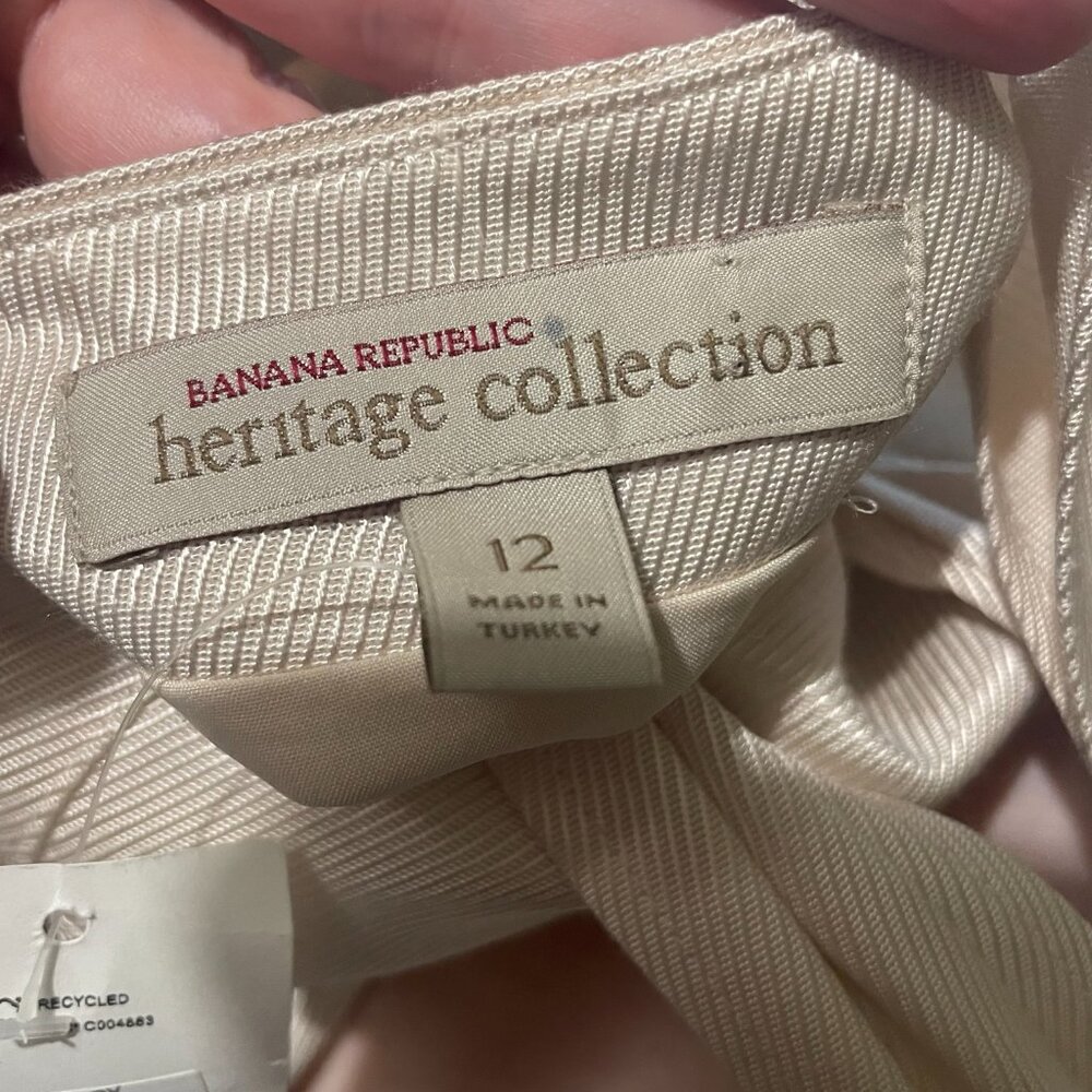 Banana Republic | Ivory Heritage Collection Lined Strappy Grommet Dress 12 NWT - Picture 6 of 7
